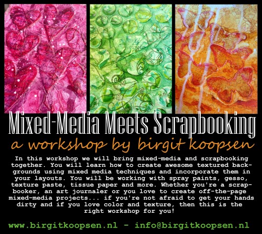 mixed media layout workshop banner
